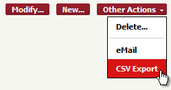 the "CSV Export" Action