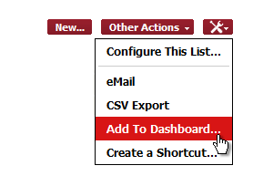 Toolkit operation: Add To Dashboard