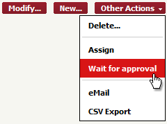 Menu for Ticket Specific Actions