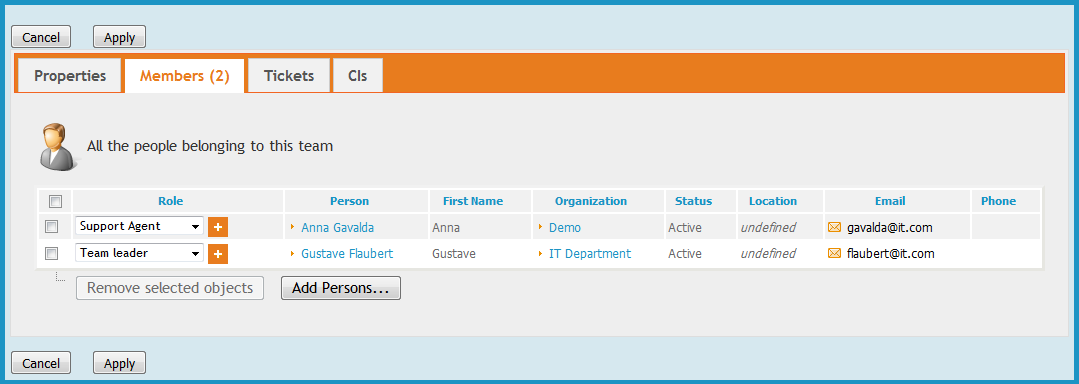 Managing team members