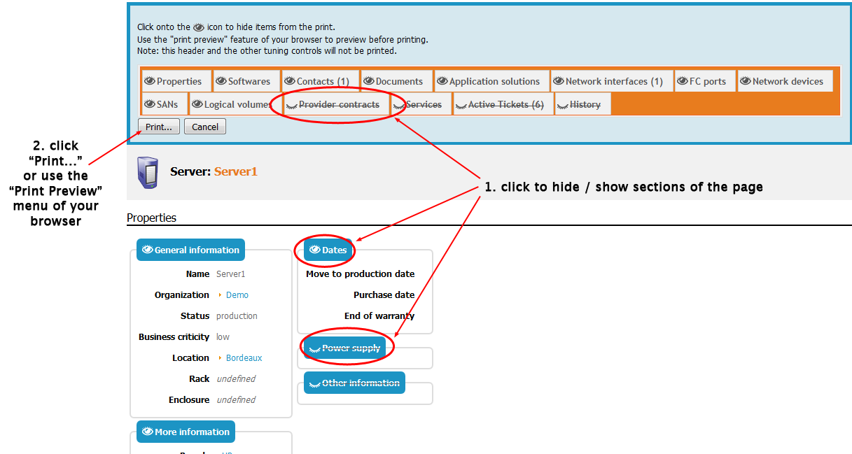  Configure the print output 