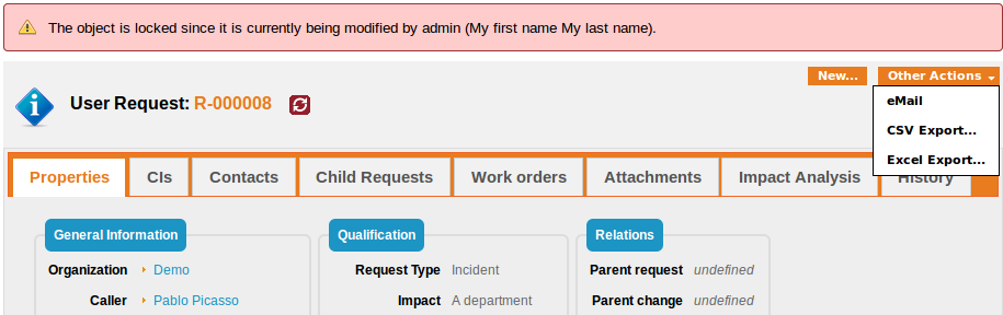 Object locked by another user
