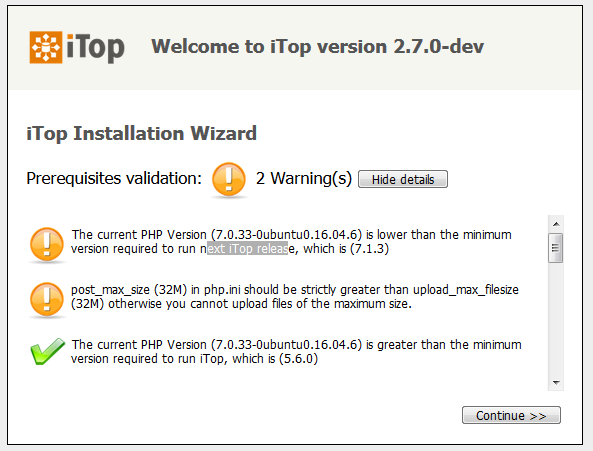 Step 1: Configuration check