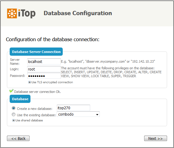 Step 4: Database info