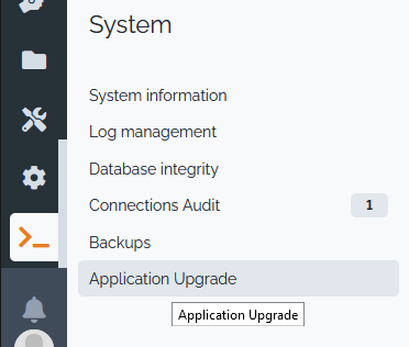 Menu Application upgrade