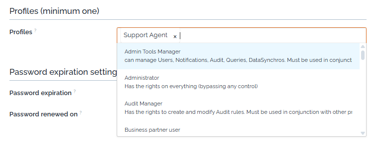 Adding profiles to an account