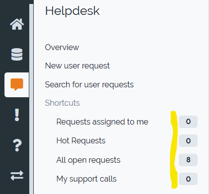 Count in query menus