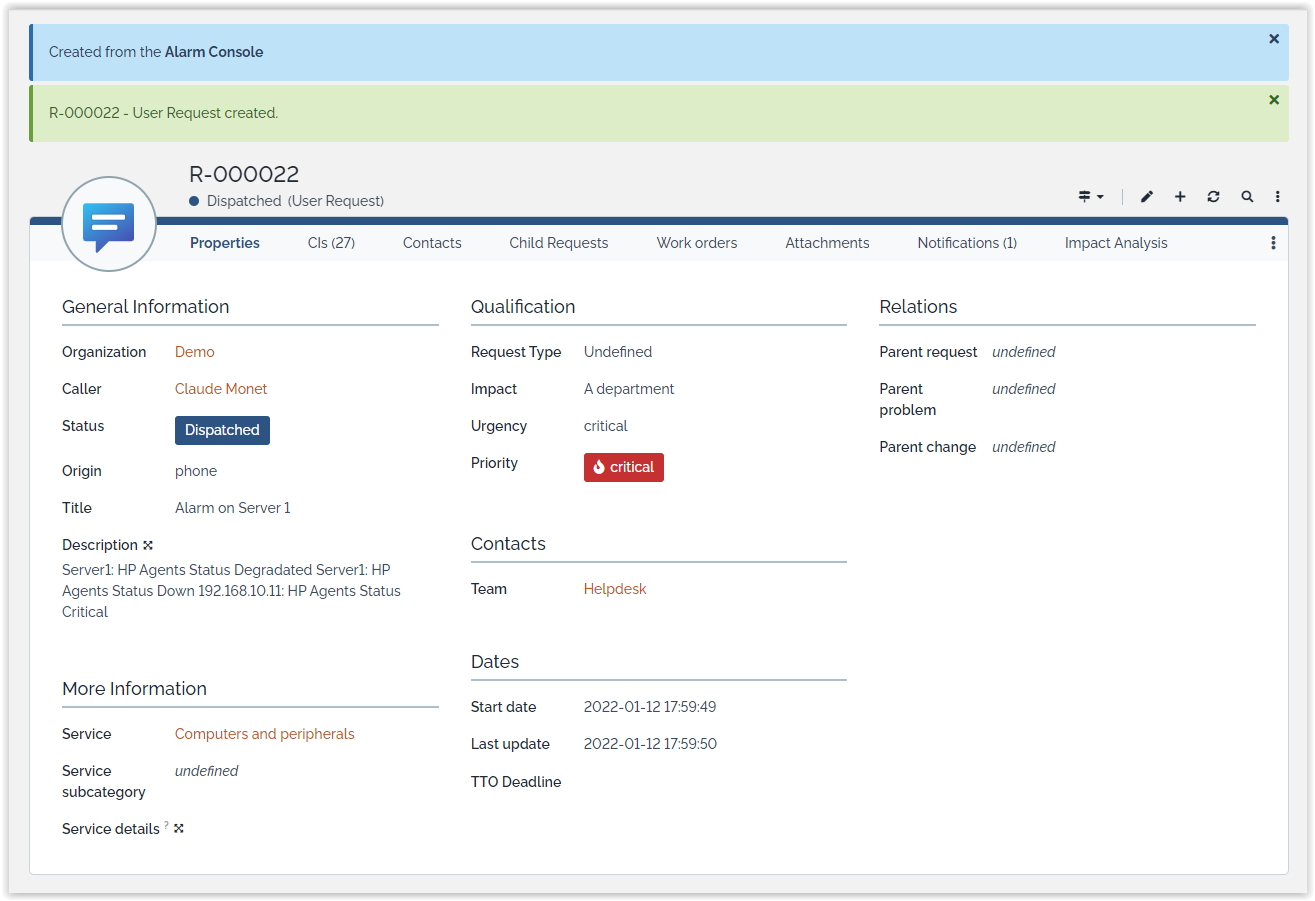 Ticket created
