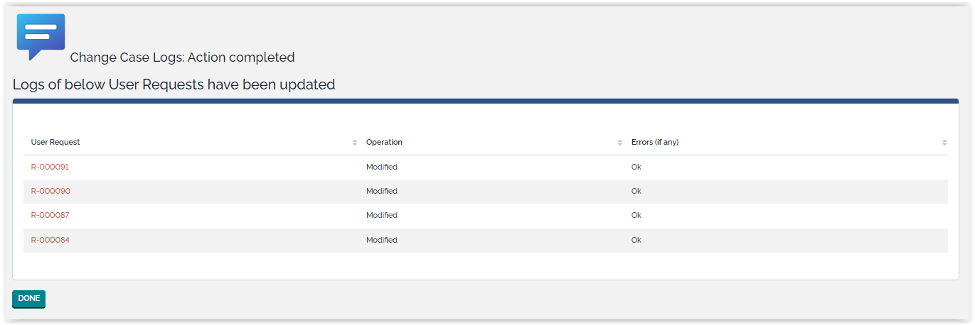 Fill case logs