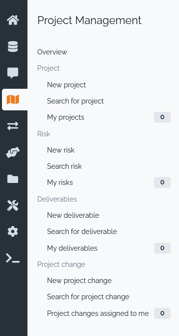 Project Management Menu