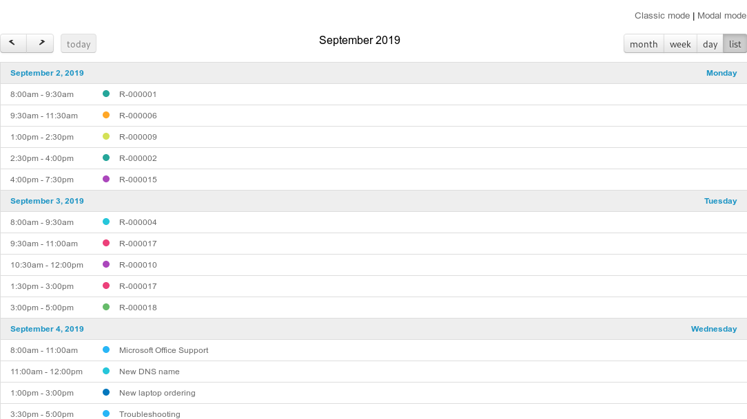 List view